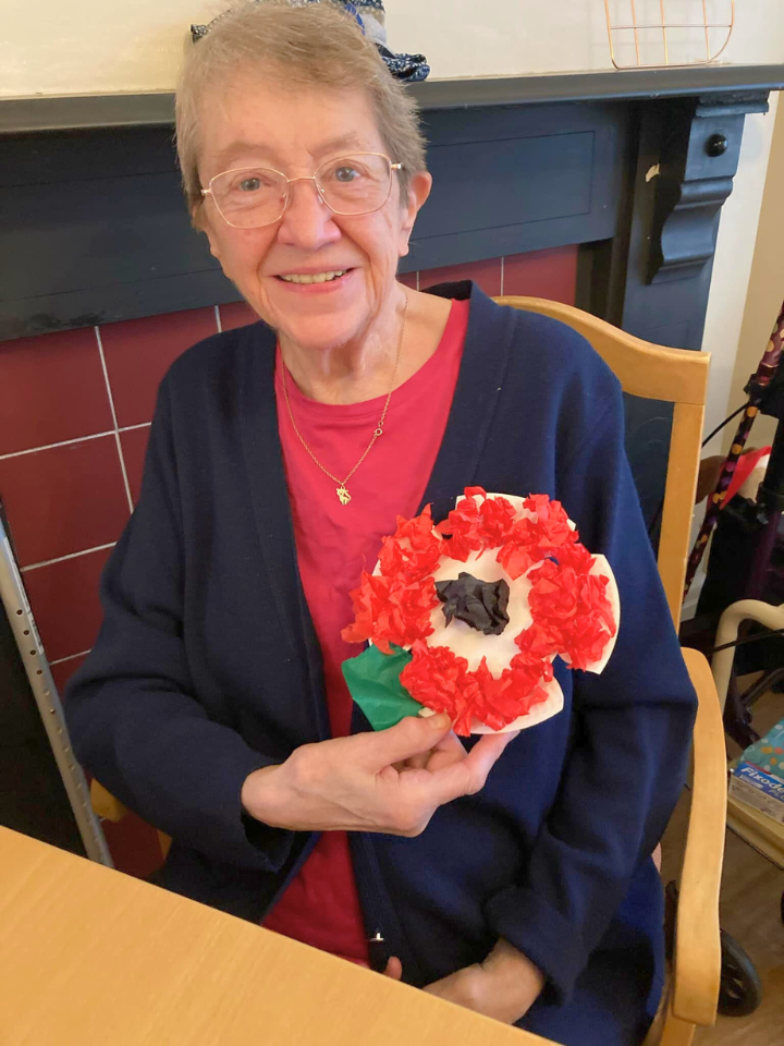 Poppy Making at Briarlea Care Home Evesham